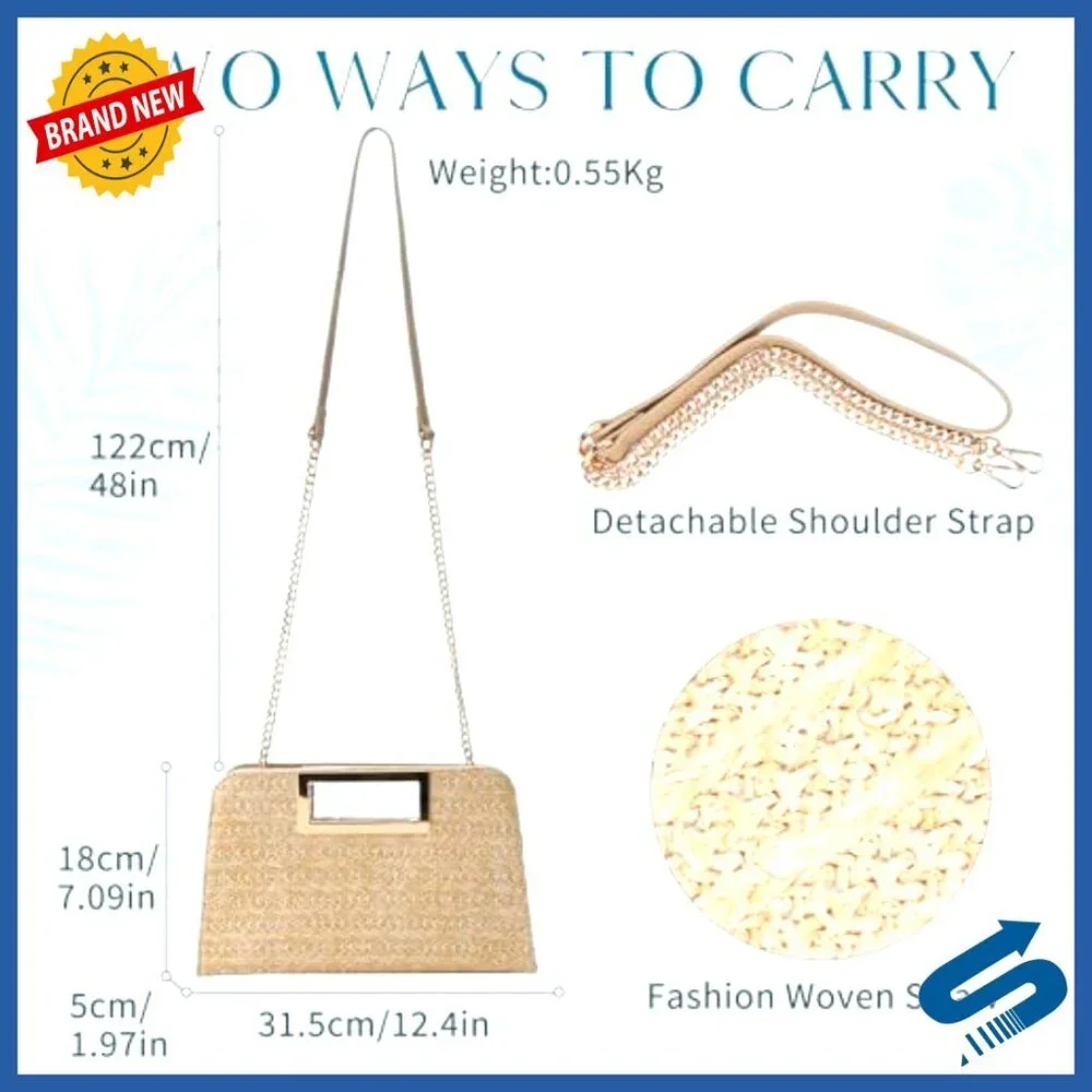 Vegan Leather Clutch Crossbody Shoulder Bag Elegant Evening Party Wedding